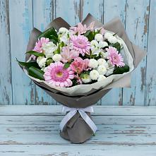 Букет цветов из:  Герберы, Альстромерии и Хризантемы в Кондинское