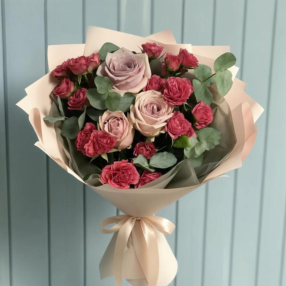Букет цветов из: Гвоздики и Розы в Кондинское