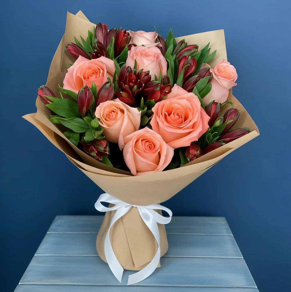 Букет цветов из: Розы и Альстромерии в Кондинское