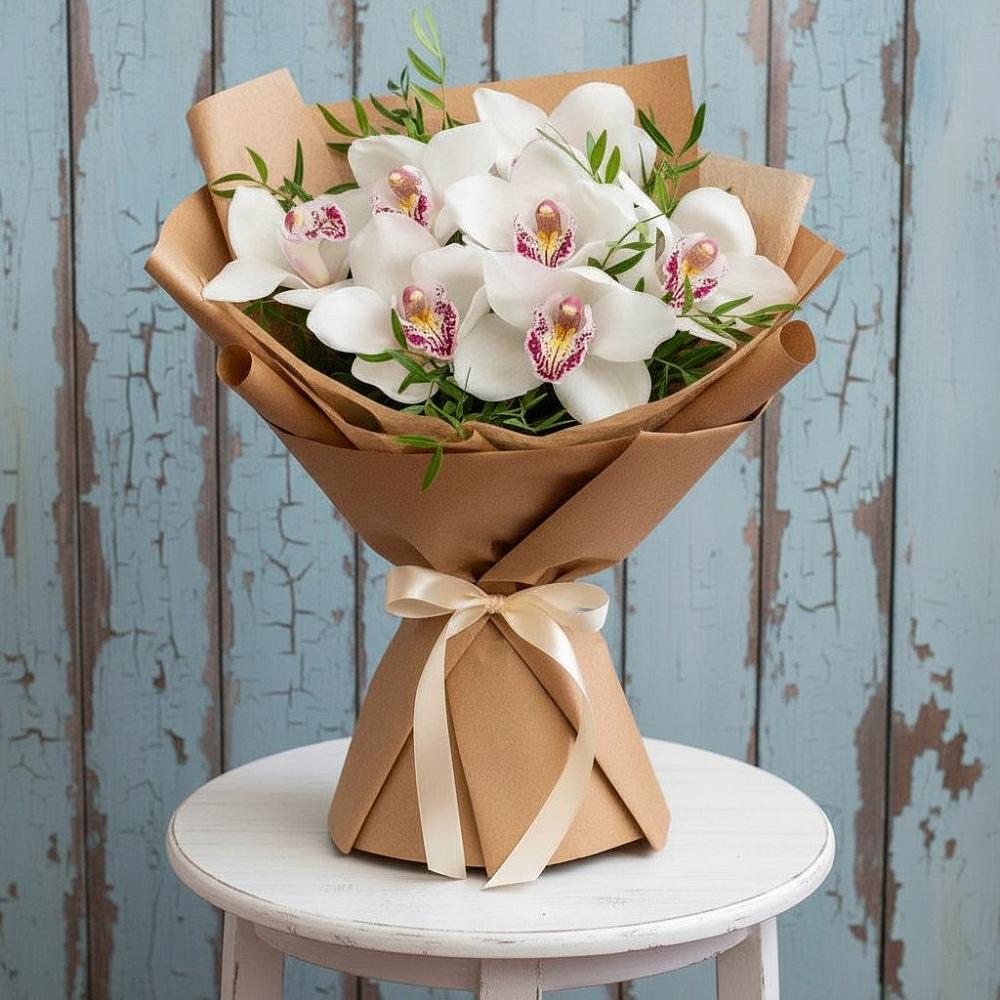 Букет цветов из: Орхидеи и Розы в Кондинское
