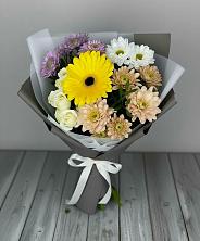 Букет цветов из:  Розы, Герберы и Хризантемы в Кондинское