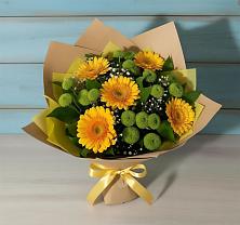 Букет цветов из:  Герберы и Хризантемы в Кондинское