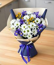 Букет цветов из:  Розы, Ирисы и Хризантемы в Кондинское