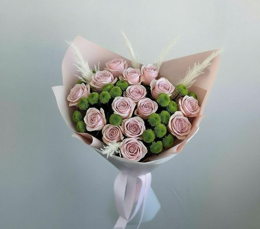 Букет цветов из: Розы и Хризантемы в Кондинское