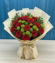 Букет цветов из:  Розы и Хризантемы в Кондинское